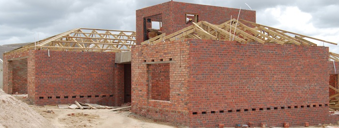Jointed wall work with finished masonry detail