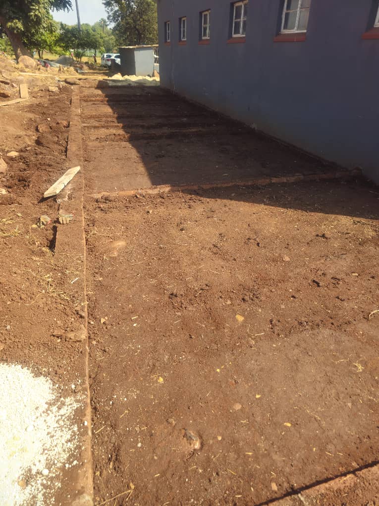 Construction work on a residential site